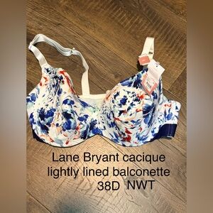 Lane Bryant Floral Blue & Red Balconette Bra